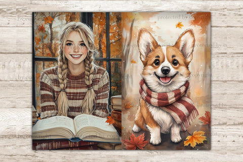 Fall Junk Journal Pages | Digital Collage Sheet SVG GlamArtZhanna 