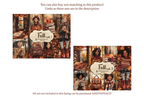 Fall Junk Journal Pages | Digital Collage Sheet SVG GlamArtZhanna 