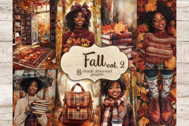Fall Junk Journal Paper Bundle | Cozy Autumn Ephemera SVG GlamArtZhanna 