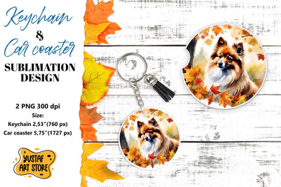 Fall Keychain. Fall Car coaster sublimation design Sublimation Yustaf Art Store 