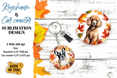 Fall Keychain. Fall Car coaster sublimation design Sublimation Yustaf Art Store 