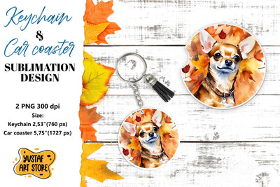 Fall Keychain. Fall Car coaster sublimation design Sublimation Yustaf Art Store 