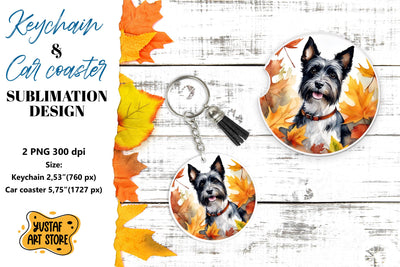 Fall Keychain. Fall Car coaster sublimation design Sublimation Yustaf Art Store 
