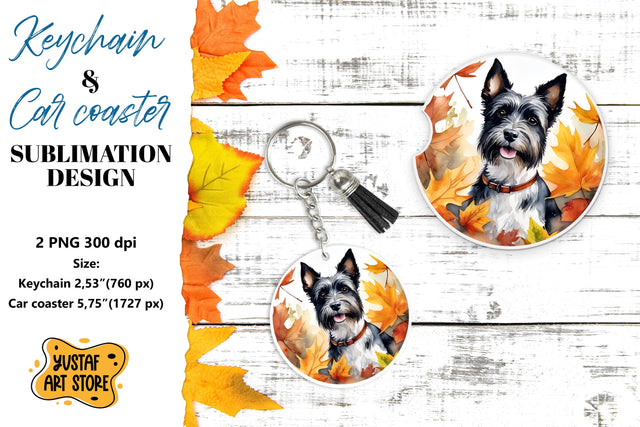 Fall Keychain. Fall Car coaster sublimation design Sublimation Yustaf Art Store 
