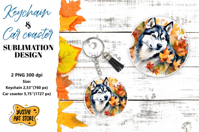 Fall Keychain. Fall Car coaster sublimation design Sublimation Yustaf Art Store 