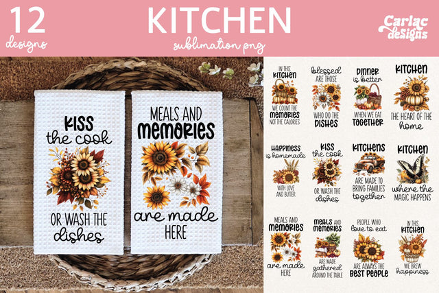 Fall Kitchen Towel Sublimation Bundle Sublimation Carla C Designs 