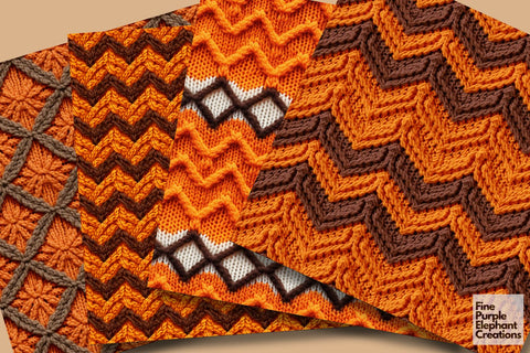 Fall Knit Fabric Texture Sublimation Digital Pattern Fine Purple Elephant Creations 