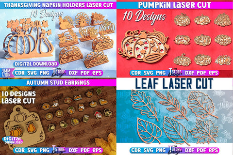 Fall Laser Cut Mega Bundle | Autumn Laser Cut Megabundle | 3D Autumn Decor | Mega Fall SVG bundle | Fall Laser SVG bundle | Autumn SVG | Farmhouse | Harvest SVG The T Store Design 