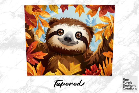 Fall Lazy Mode Sloth Sublimation Tumbler Wrap Sublimation Fine Purple Elephant Creations 