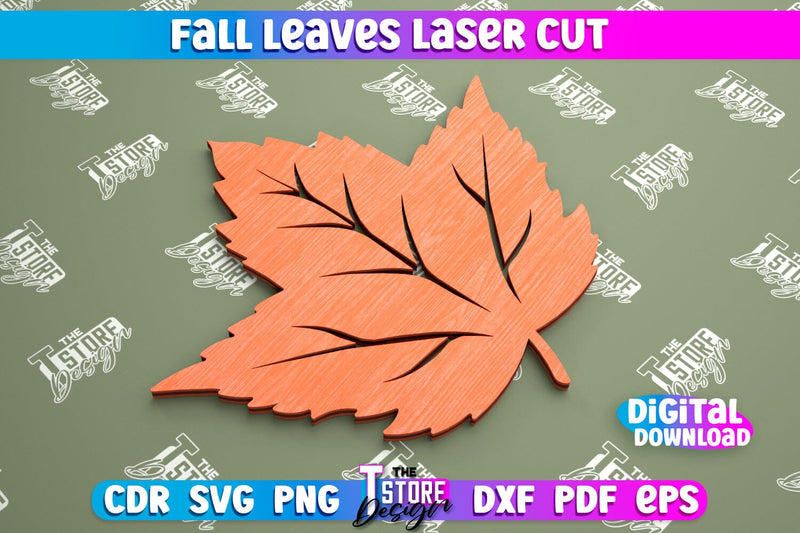 Fall Leaf | Autumn Symbols | Fall Season | Leaves Shape | Autumn Signs | CNC File SVG The T Store Design 