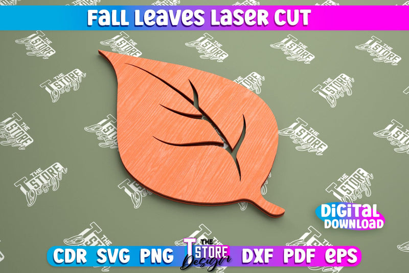 Fall Leaf | Autumn Symbols | Fall Season | Leaves Shape | Autumn Signs | CNC File SVG The T Store Design 