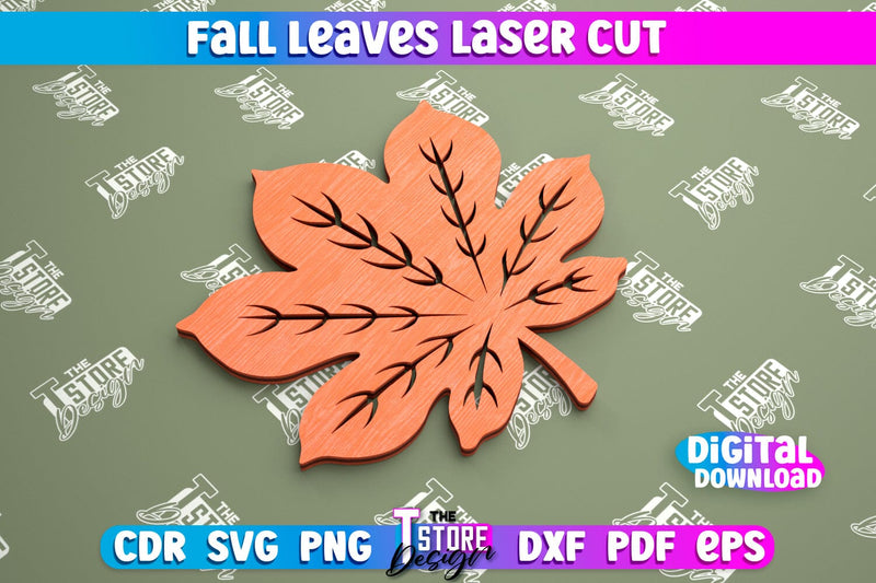Fall Leaf | Autumn Symbols | Fall Season | Leaves Shape | Autumn Signs | CNC File SVG The T Store Design 