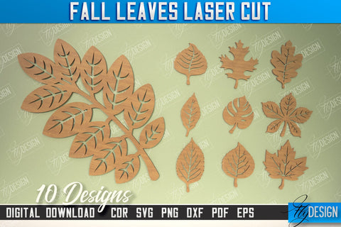 Fall Leaf Bundle | Autumn Symbols | Fall Season | Leaves Shape | Autumn Signs | CNC Files SVG Fly Design 