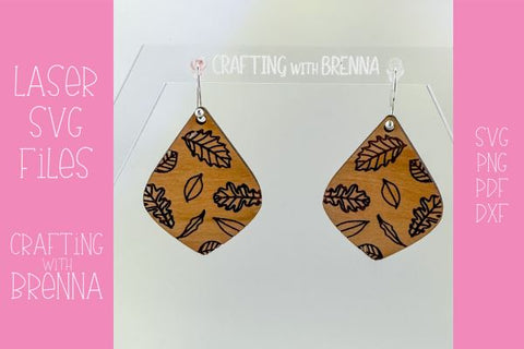 Fall Leaf Earrings Bundle Laser SVG File SVG Crafting With Brenna 