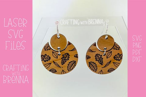 Fall Leaf Earrings Bundle Laser SVG File SVG Crafting With Brenna 