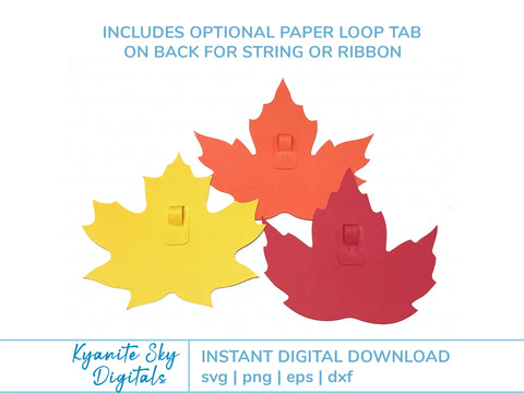 Fall Leaf Garland SVG paper bunting autumn leaves banner SVG Kyanite Sky Digitals 