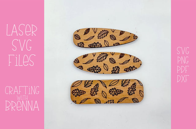 Fall Leaf Hair Clip Laser SVG File SVG Crafting With Brenna 