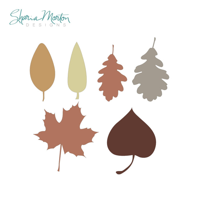 Fall Leaves Bundle with 6 Leaf Shapes for Autumn Crafts and Seasonal Decorations SVG Sharia Morton Designs 