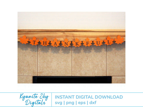 Fall Leaves Bunting SVG bundle paper garlands banners with five words SVG Kyanite Sky Digitals 