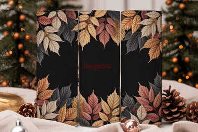 Fall Leaves Camouflage 20oz Tumbler Wrap Sublimation DesignSVG 