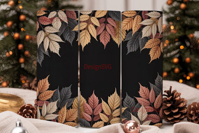 Fall Leaves Camouflage 20oz Tumbler Wrap Sublimation DesignSVG 