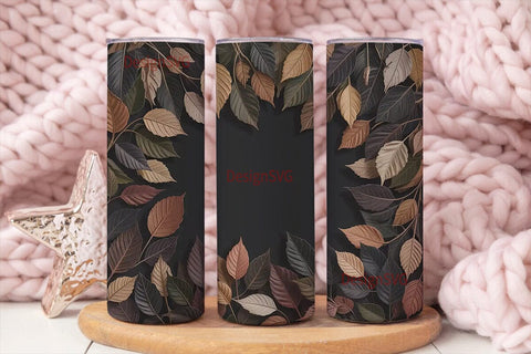 Fall Leaves Camouflage 20oz Tumbler Wrap Sublimation DesignSVG 