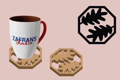 Fall Leaves Coaster Cut Files SVG zafrans studio 
