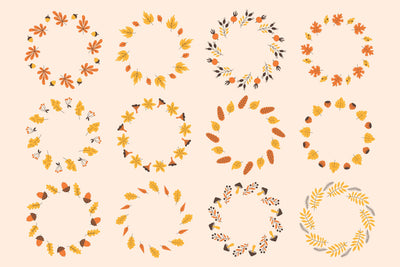Fall Leaves Frames PNG Clipart Sublimation Rin Green 
