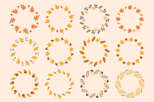 Fall Leaves Frames PNG Clipart Sublimation Rin Green 