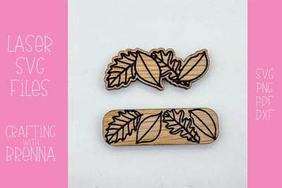 Fall Leaves Hair Clip Laser SVG File SVG Crafting With Brenna 
