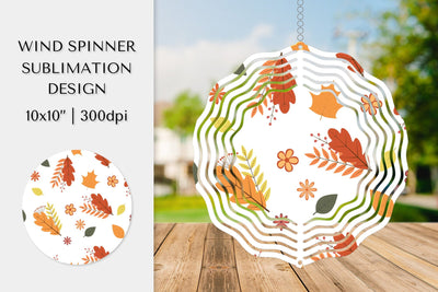 Fall Leaves Spinner Sublimation. Autumn Design PNG APS02812 Sublimation LaBelezoka 