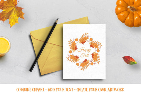 Fall leaves sublimation bundle. Autumn clipart Sublimation LaBelezoka 
