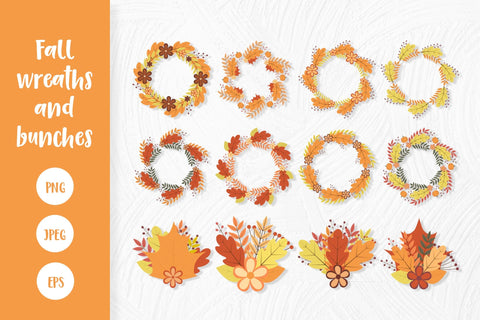 Fall leaves sublimation bundle. Autumn clipart Sublimation LaBelezoka 