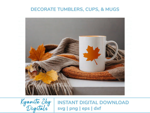 Fall Leaves SVG Bundle medium size moderate detail autumn leaf shapes SVG Kyanite Sky Digitals 