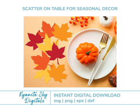 Fall Leaves SVG Bundle medium size moderate detail autumn leaf shapes SVG Kyanite Sky Digitals 