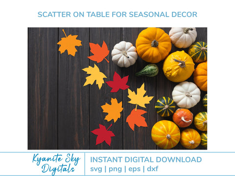 Fall Leaves SVG Bundle medium size moderate detail autumn leaf shapes SVG Kyanite Sky Digitals 