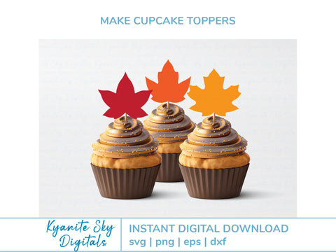 Fall Leaves SVG Bundle medium size moderate detail autumn leaf shapes SVG Kyanite Sky Digitals 