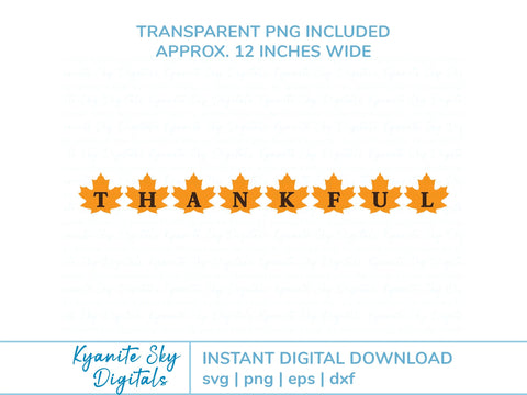 Fall Leaves Thankful Bunting SVG paper garland banner SVG Kyanite Sky Digitals 