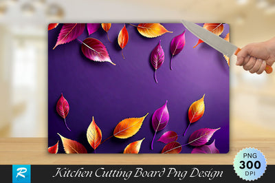 Fall Leaves With Purple Cutting Board Sublimation Regulrcrative 