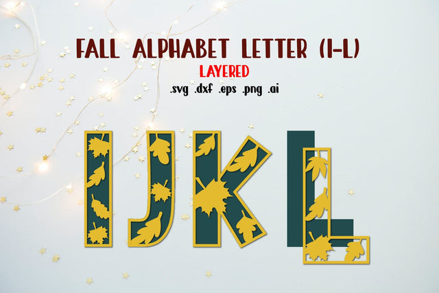 Fall Letters I-L Layered cut Files SVG zafrans studio 