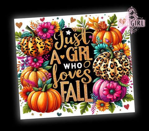 Fall Lover, Pumpkin Design, Tumbler Wrap, 20 oz Tumbler, PNG Sublimation, Autumn Girl, Fall Aesthetic, Seasonal Wrap Sublimation SvggirlplusArt 