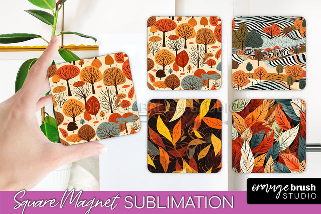 Fall Magnet Sublimation - Autumn Forest Magnet Designs Sublimation OrangeBrushStudio 