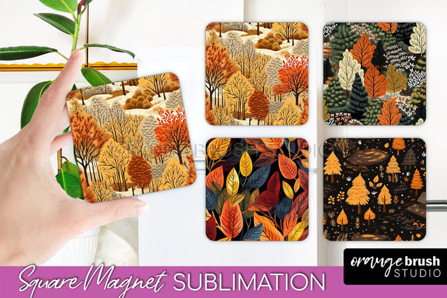 Fall Magnet Sublimation - Autumn Forest Magnet Designs Sublimation OrangeBrushStudio 