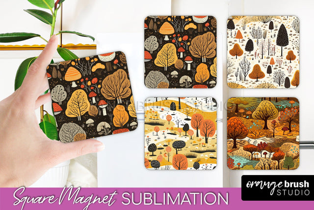 Fall Magnet Sublimation - Autumn Forest Magnet Designs Sublimation OrangeBrushStudio 