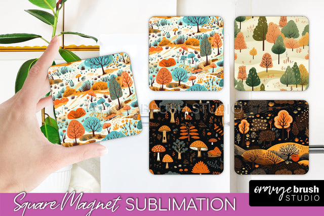 Fall Magnet Sublimation - Autumn Forest Magnet Designs Sublimation OrangeBrushStudio 