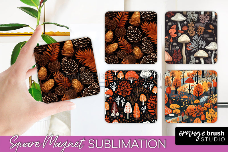Fall Magnet Sublimation - Autumn Forest Magnet Designs Sublimation OrangeBrushStudio 