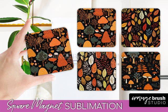 Fall Magnet Sublimation - Autumn Forest Magnet Designs Sublimation OrangeBrushStudio 