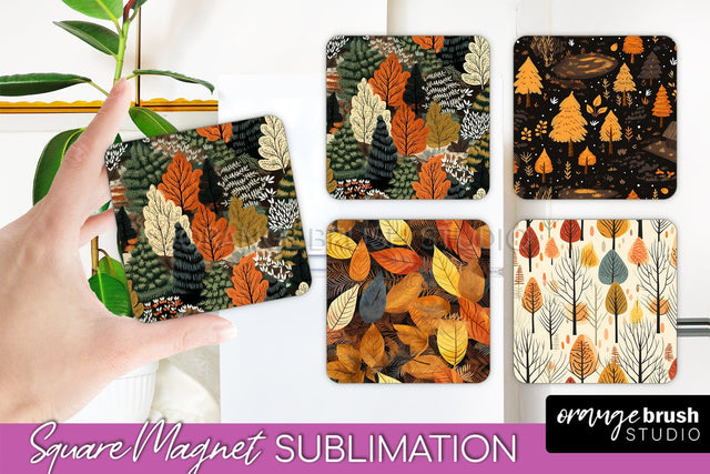 Fall Magnet Sublimation - Autumn Forest Magnet Designs Sublimation OrangeBrushStudio 