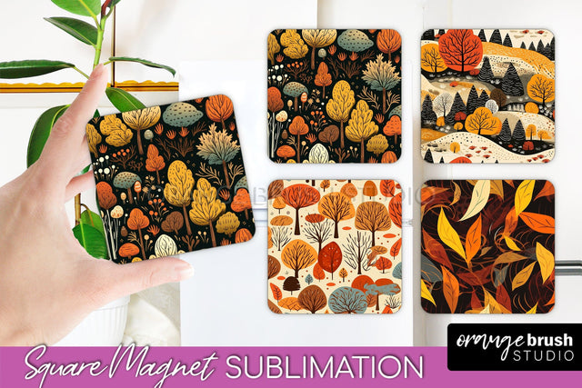 Fall Magnet Sublimation - Autumn Forest Magnet Designs Sublimation OrangeBrushStudio 