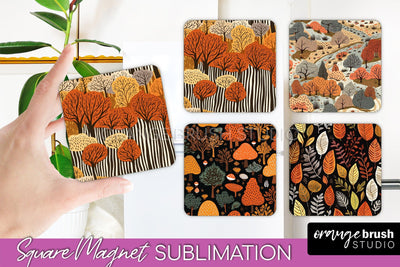 Fall Magnet Sublimation - Autumn Forest Magnet Designs Sublimation OrangeBrushStudio 